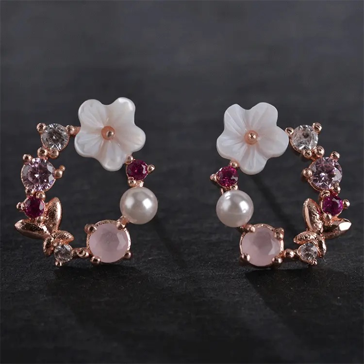 Aretes de canastita de flor