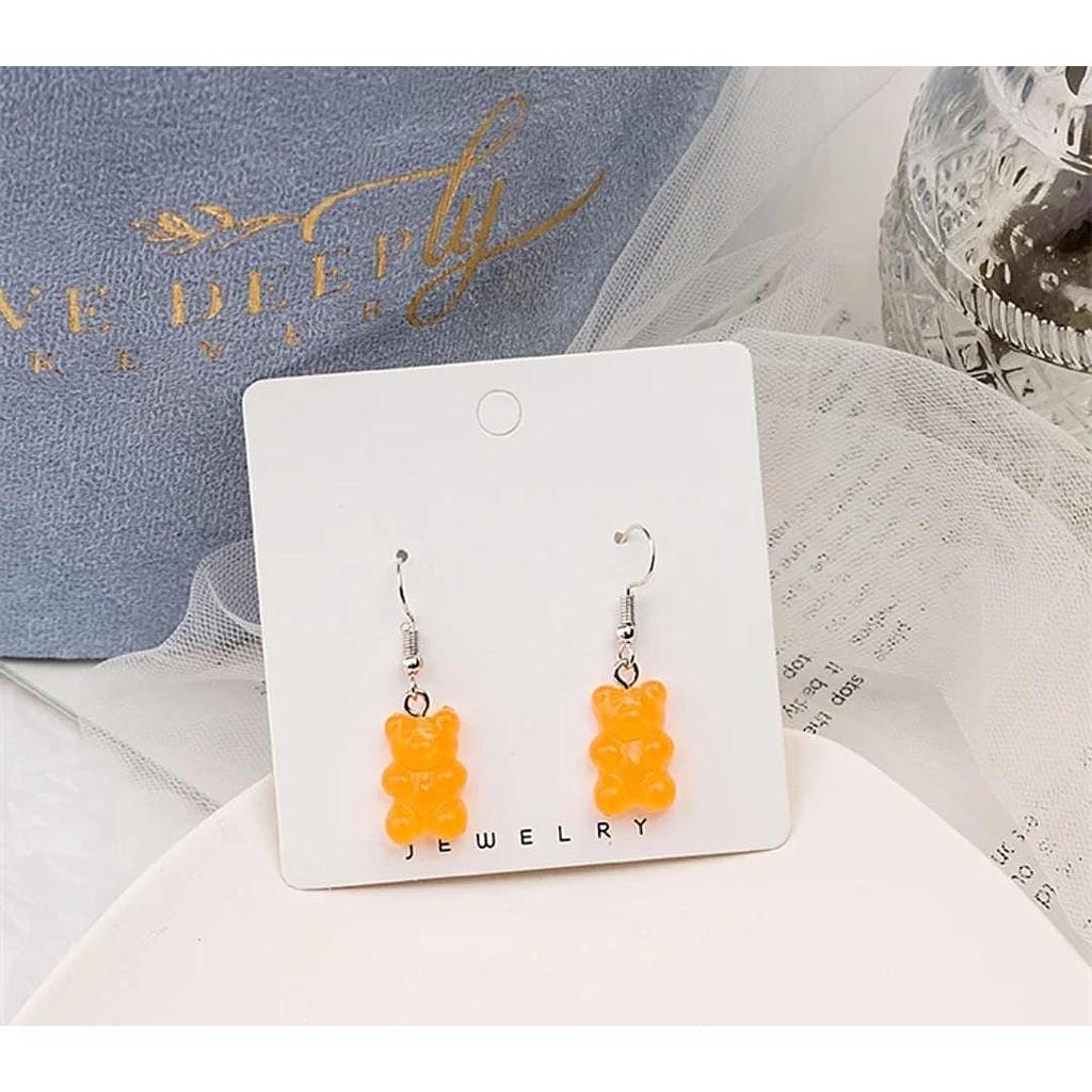 Aretes de gomita naranja