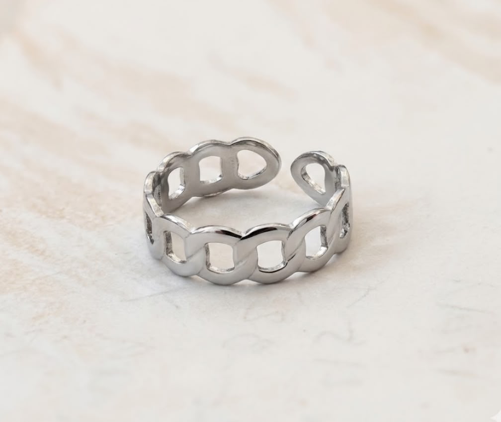 Anillo de canastita plateado
