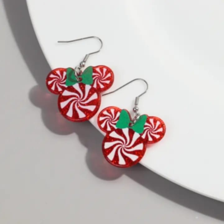 Arete mini candy navideño