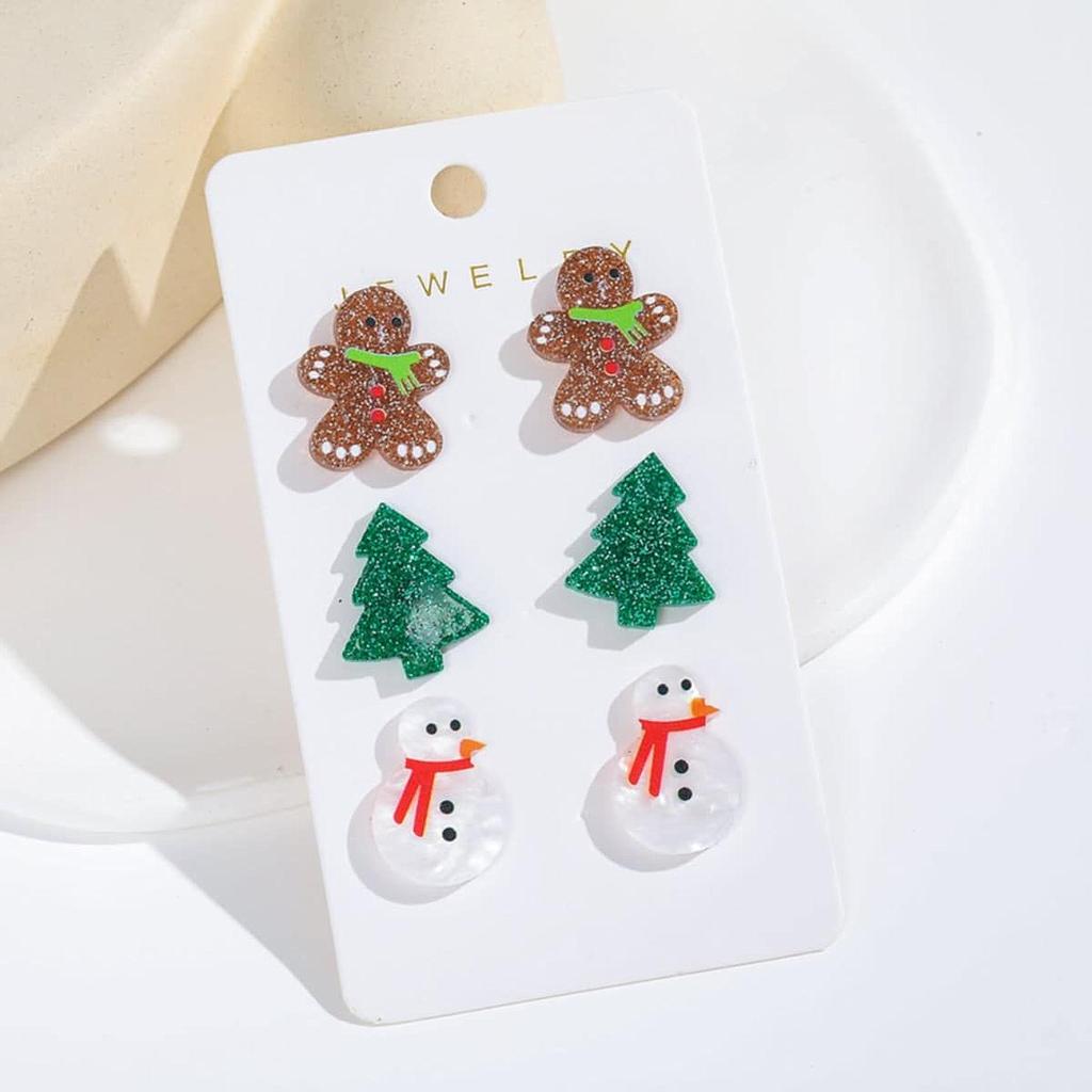 Set de aretes navideños