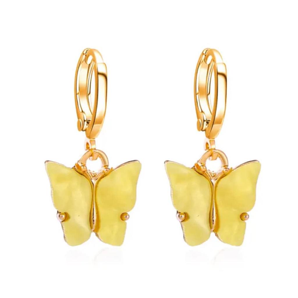 Aretes de mariposa amarillo