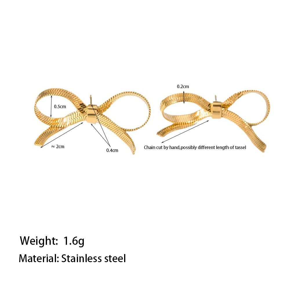 Aretes dorados de moñita