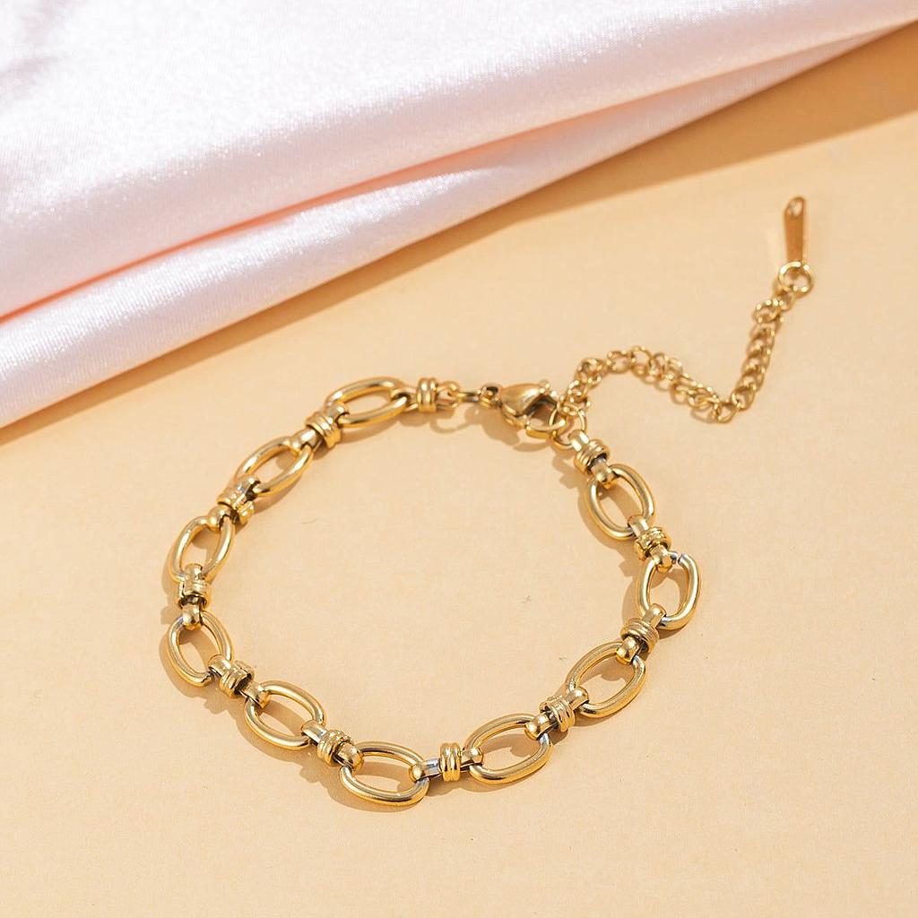 Pulsera dorada de baño de oro