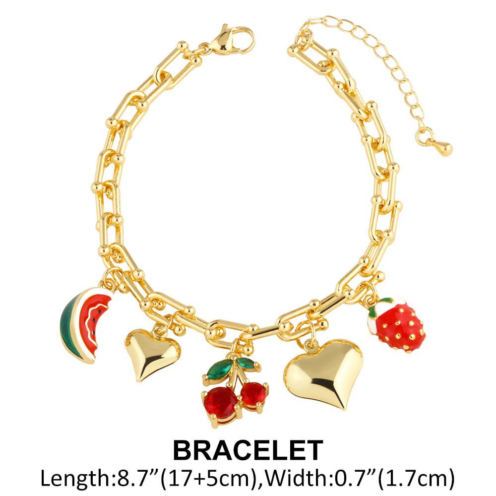 Pulsera de frutas con corazones