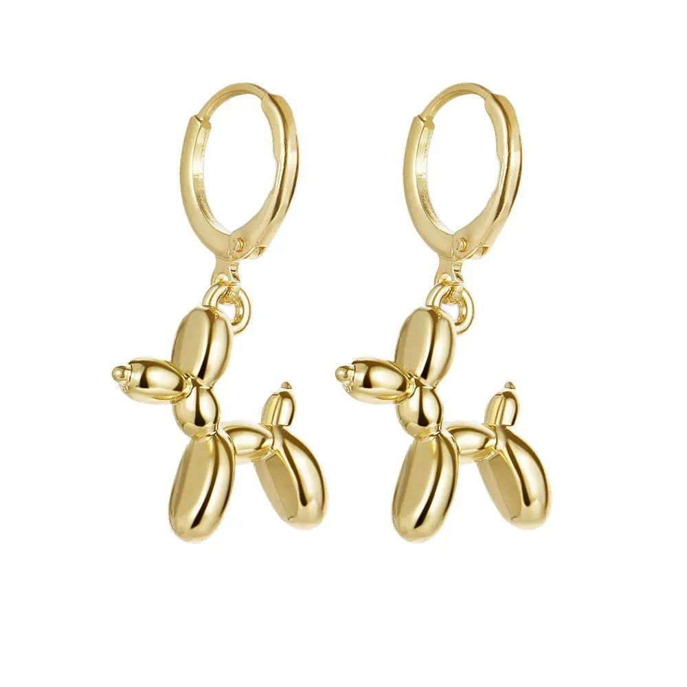 Aretes de perrito dorado