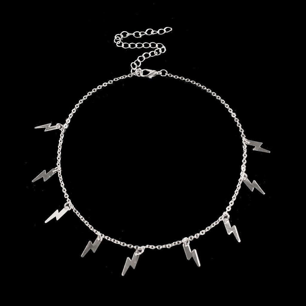 Collar de rayitos plateado